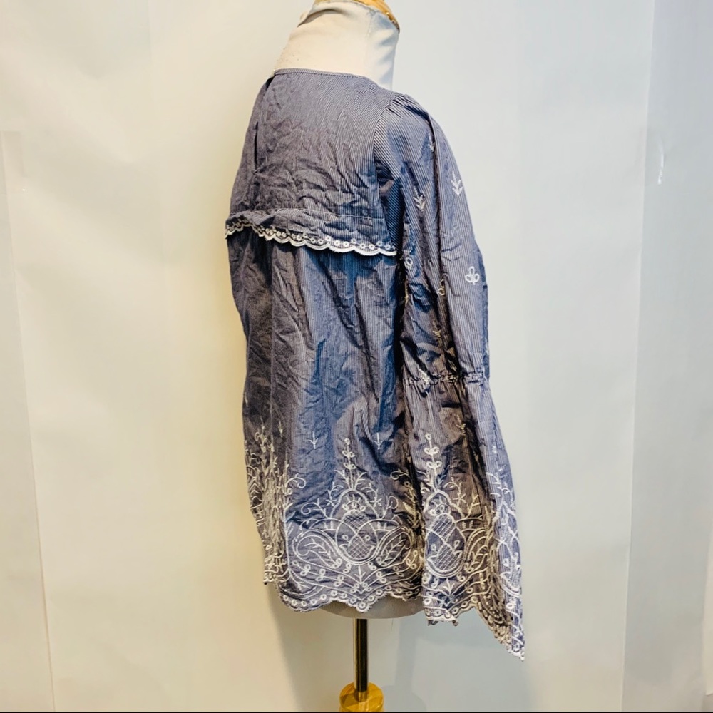 J. CREW Embroidered Bell Sleeve Poplin Shirt - Picture 7 of 11